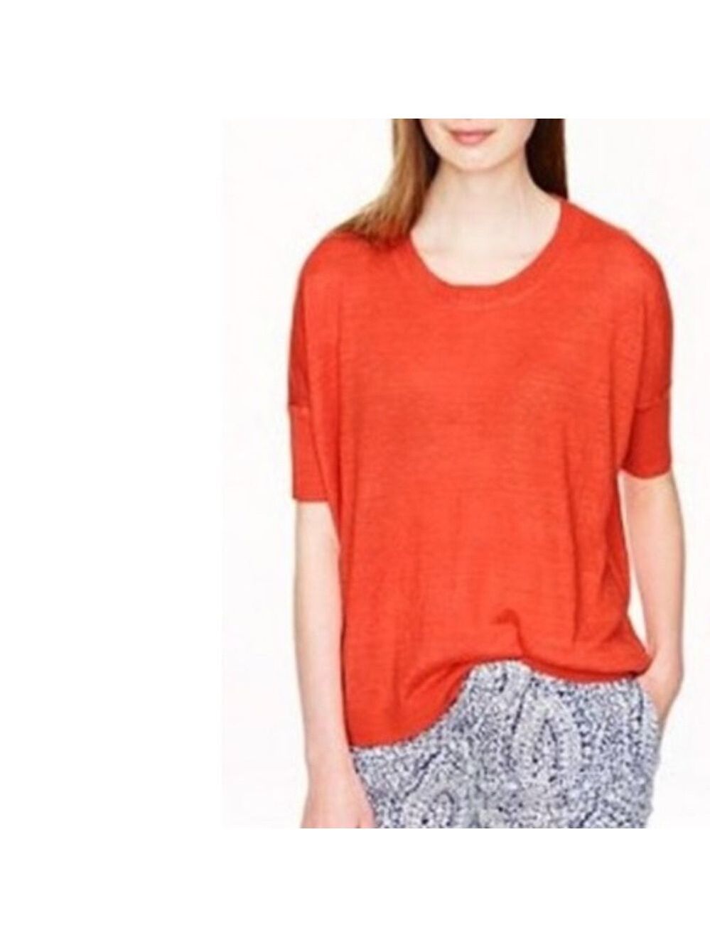 J.CREW Linen Drop Shoulder Swing Sweater